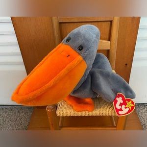 Ty Beanie Babies Scoop The Pelican 1996,Retired,Tag Errors